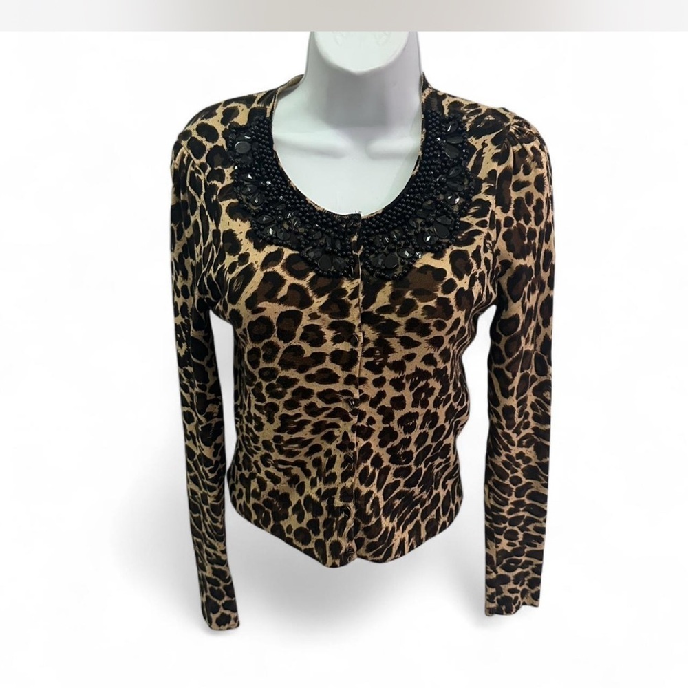 INC International Concepts Leopard Print Cardigan